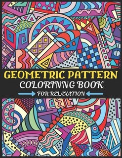 Front cover_geometric pattern coloring book for relaxation