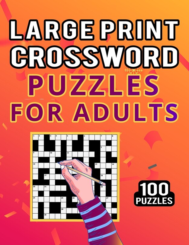 Front cover_Large Print Crossword Puzzles for Adults - 100 Puzzles
