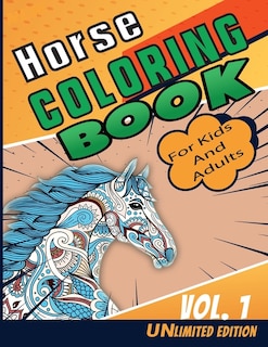 Horse Coloring Book: Colorful hand-painted pictures of horses for kids and adults who love horse