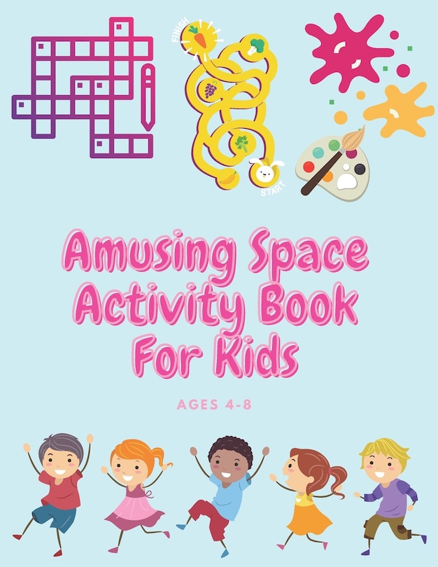 Front cover_Amusing Space Activity Book For Kids Ages 4-8