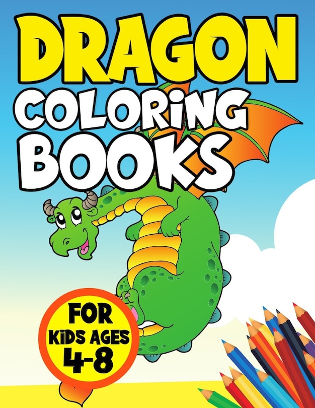 Front cover_Dragon Coloring Books for Kids Ages 4-8