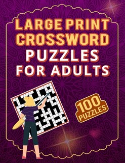 Front cover_Large Print Crossword Puzzles for Adults - 100 Puzzles