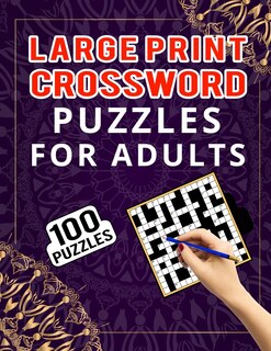 Front cover_Large Print Crossword Puzzles for Adults - 100 Puzzles