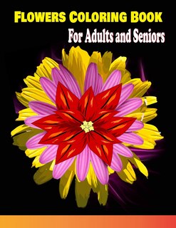 Front cover_Flowers Coloring Book For Adults and Seniors