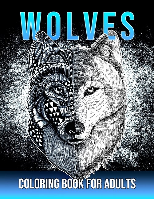 Front cover_Wolves Coloring Book For Adults