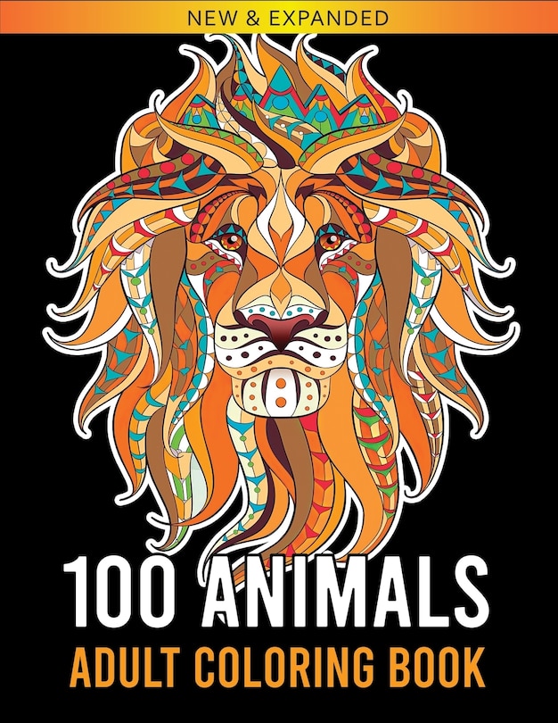 Couverture_100 Animals Adult Coloring Book