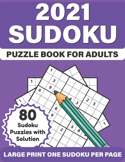 Front cover_2021 Sudoku Puzzle Book For Adults