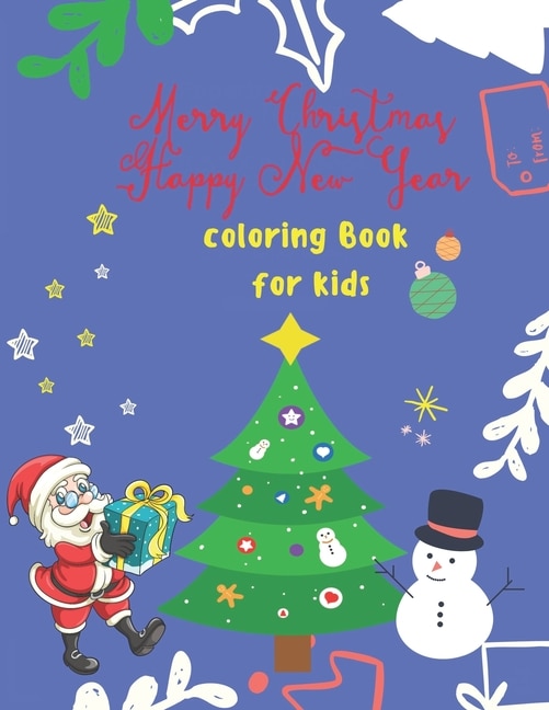 Front cover_merry christmas happy new year Coloring Book for Kids