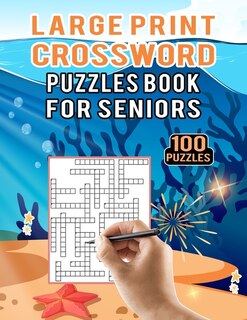Front cover_Large Print Crossword Puzzles Book for Seniors - 100 Puzzles