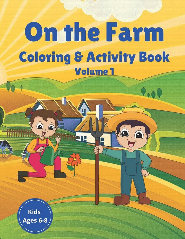 Front cover_On the Farm Coloring & Activity Book Volume 1