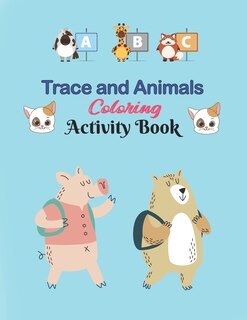 Front cover_ABC Trace and Animals Coloring Activity Book
