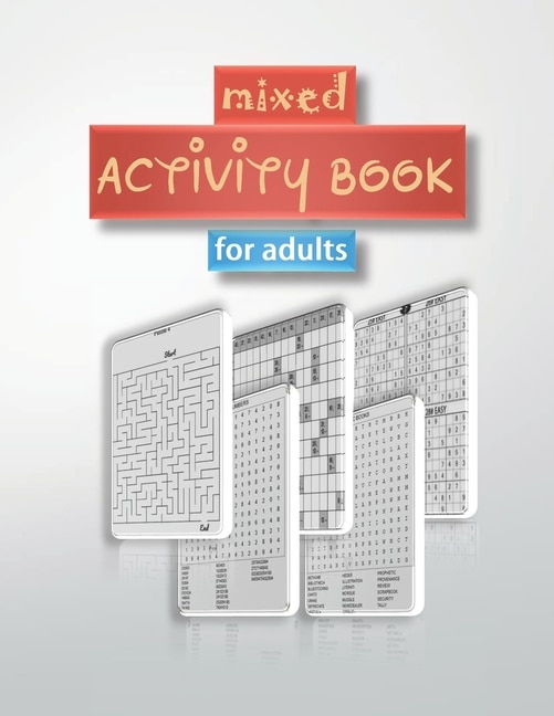 mixed activity book for adults: word search, sudoku hard, Number searches, scramble, and mazes 8,5x11 110 pages