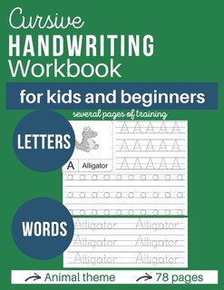 Front cover_Cursive handwritting workbook for kids and beginners