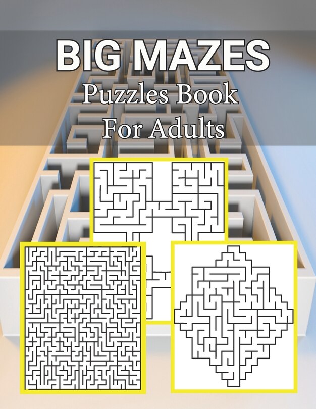 Front cover_Big Mazes Puzzles Book For Adults