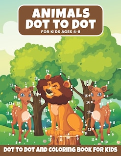 Front cover_Animal Dot to Dot Book For Kids Ages 4-8
