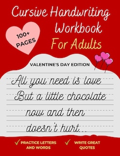 Couverture_Cursive Handwriting Workbook For Adults Valentine's Day Edition