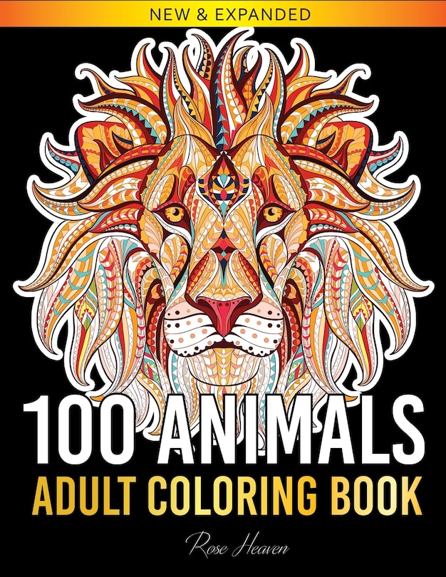 Front cover_100 Animals Adult Coloring Book