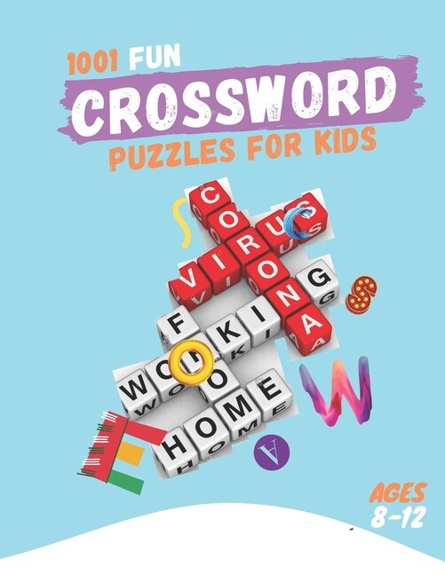 Front cover_1001 Fun Crossword puzzles for Kids Ages 8-12