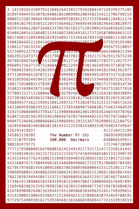 Front cover_The Number Pi (π) - 500,000 Decimals