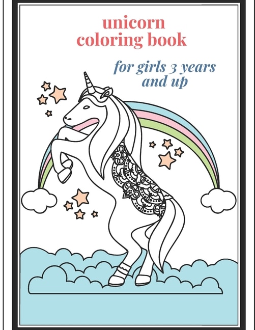 Front cover_unicorn coloring book for girls 3 years and up