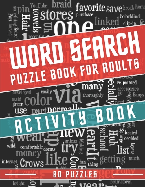 Front cover_Word Search Puzzle Books for Adults - 80 Puzzles