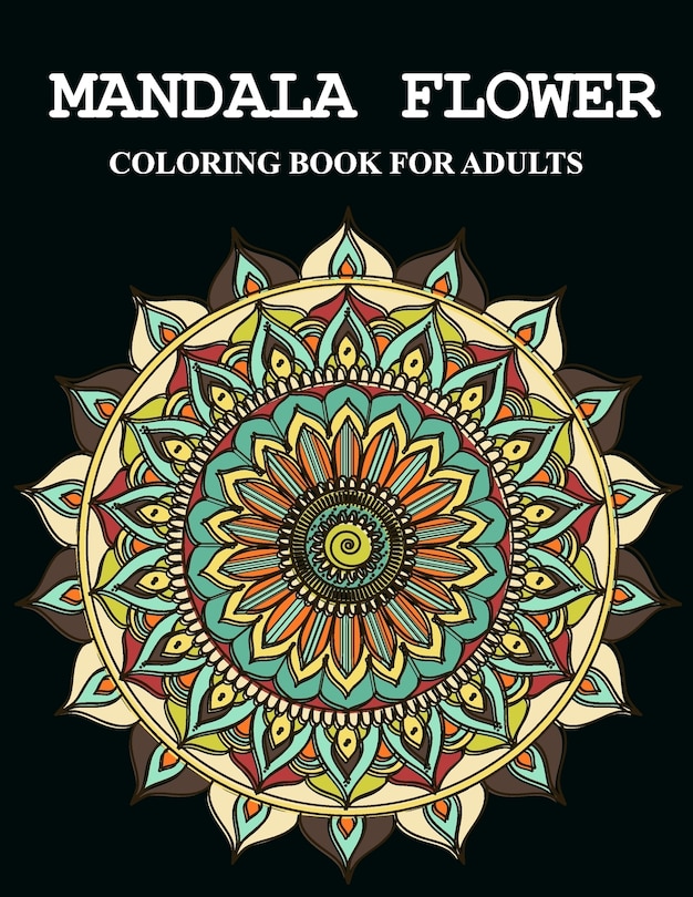 Front cover_Mandala flower coloring book for adults