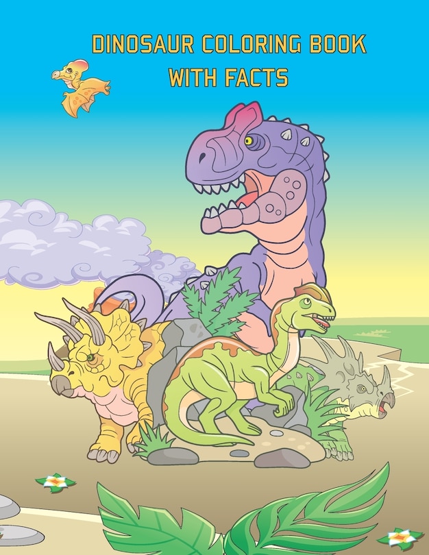 Front cover_Dinosaur Coloring Book With Facts