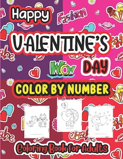 Front cover_Happy Valentine Day Color by number Coloring book for Adults