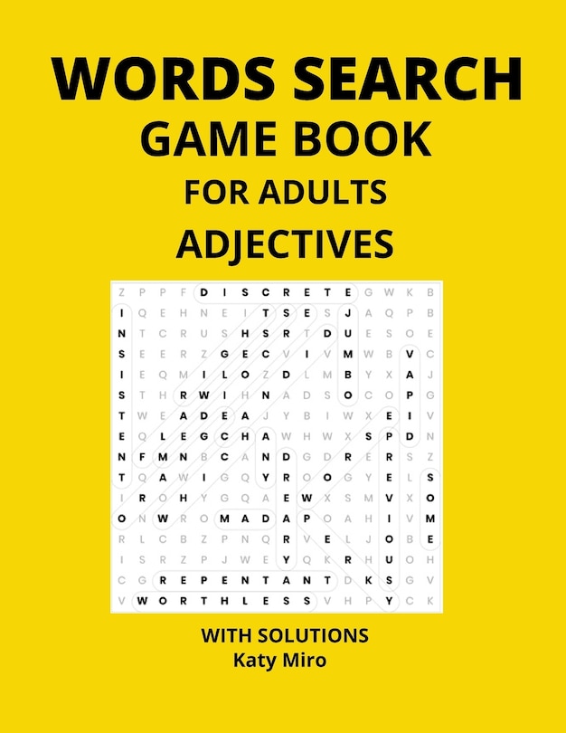 Front cover_Words Search Game Book For Adults - Adjectives
