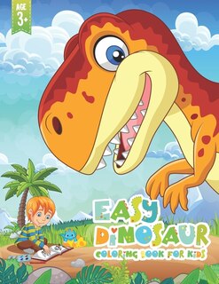 Front cover_Easy Dinosaur Coloring Book For Kids