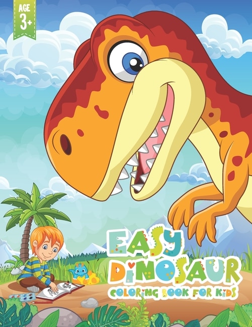 Front cover_Easy Dinosaur Coloring Book For Kids