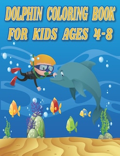 Front cover_Dolphin Coloring Book For Kids Ages 4-8