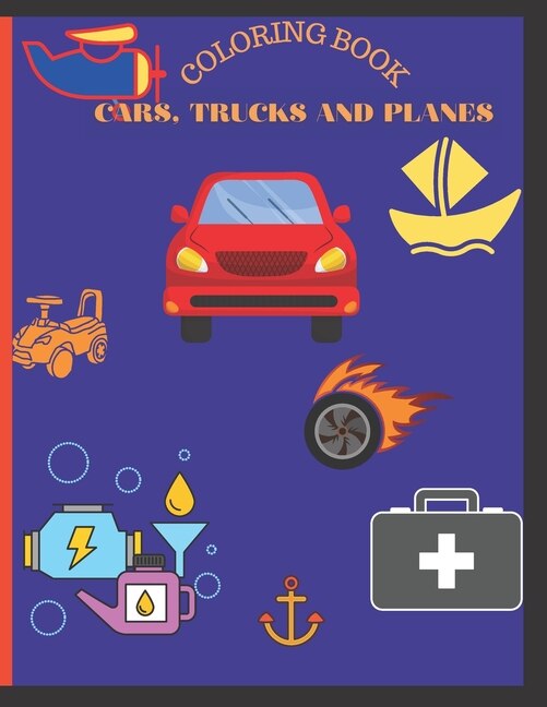 Front cover_Cars, trucks and planes coloring book