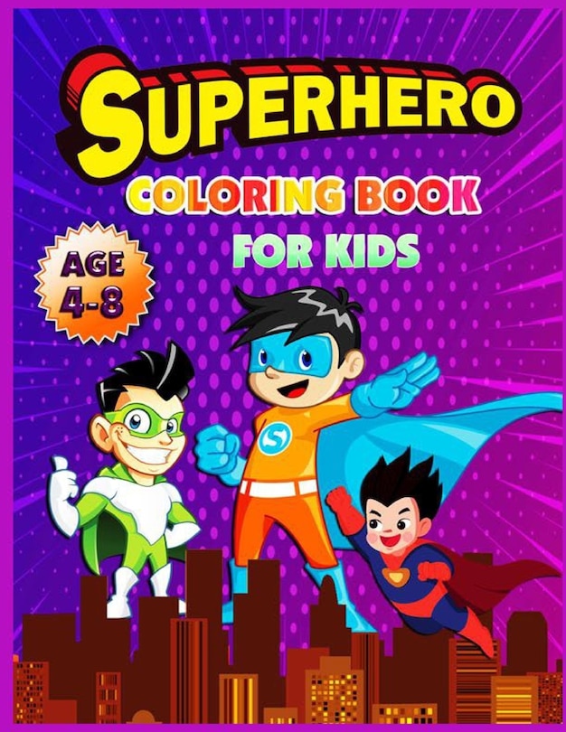 Couverture_Superhero Coloring Book for kids age 4-8
