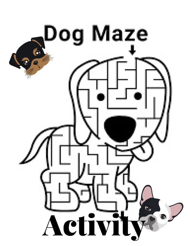 Dog maze Activity: for kids ages 3-6 4-8 4-9 for gorl for boy education activity