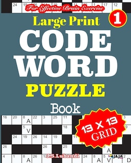 Front cover_Large Print CODEWORD PUZZLE Book; Vol. 1
