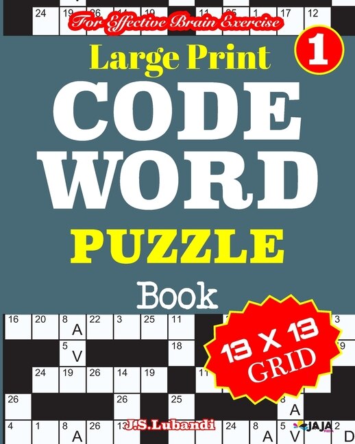 Front cover_Large Print CODEWORD PUZZLE Book; Vol. 1