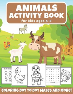 Front cover_Animals Activity Book For Kids Ages 4-8