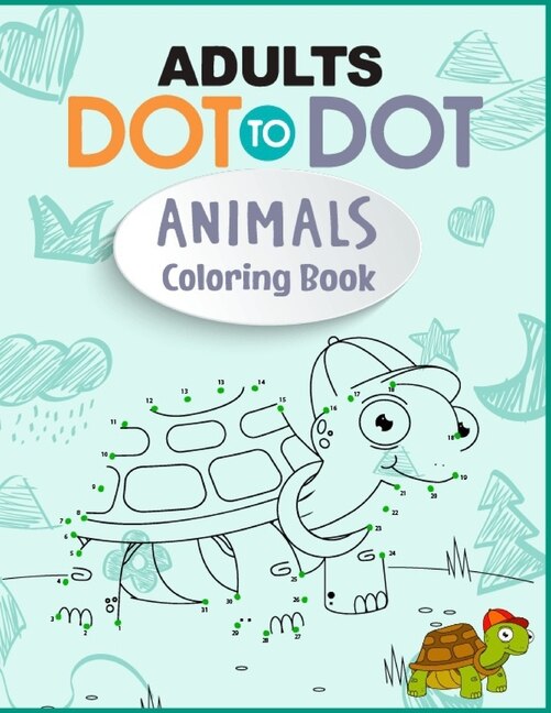 Front cover_Adults Dot to Dot Animals Coloring Book