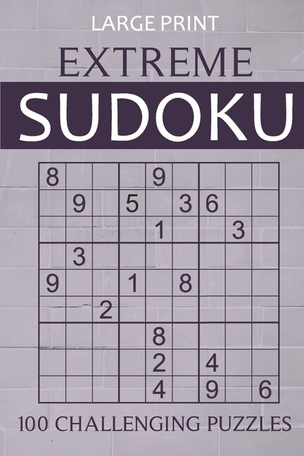 Couverture_Large Print Extreme Sudoku - 100 Challenging Puzzles