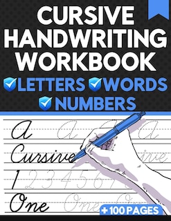 Couverture_Cursive Handwriting Workbook Letters Words Numbers