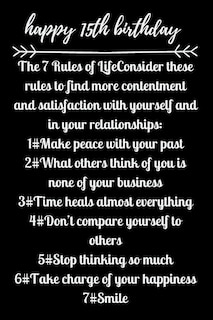 Couverture_happy15th birthday The 7 Rules of Life