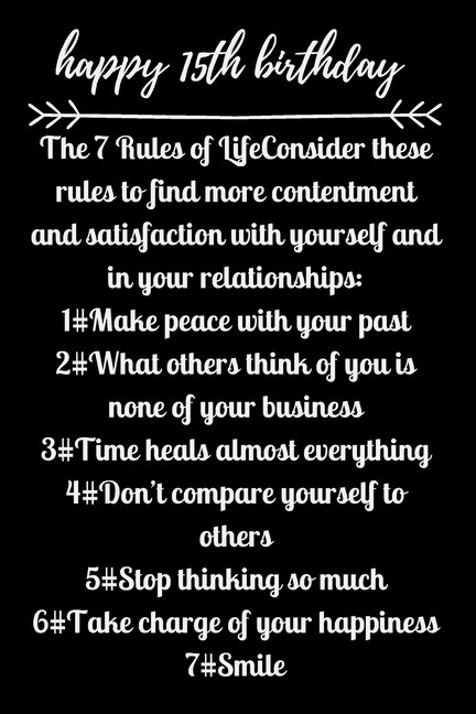 Couverture_happy15th birthday The 7 Rules of Life