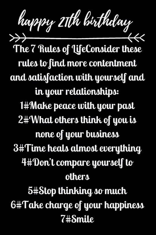 Couverture_happy21th birthday The 7 Rules of Life