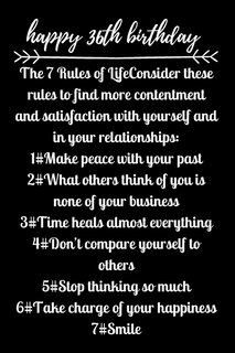 Front cover_happy36th birthday The 7 Rules of Life