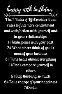Couverture_happy47th birthday The 7 Rules of Life
