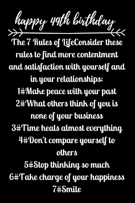 Couverture_happy49th birthday The 7 Rules of Life