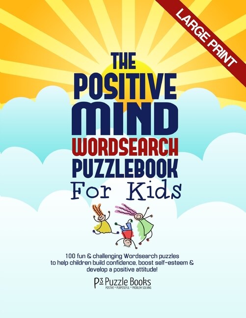 Front cover_The Positive Mind Wordsearch Puzzle Book For Kids