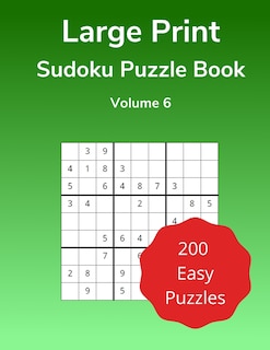 Front cover_Large Print Sudoku Puzzle Book Volume 6