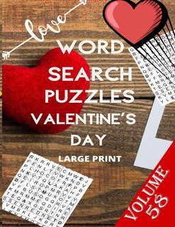 Couverture_Love Word Search Puzzles Valentine's Day Large Print Volume 58
